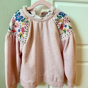 Boden girls embroidered sweatshirt